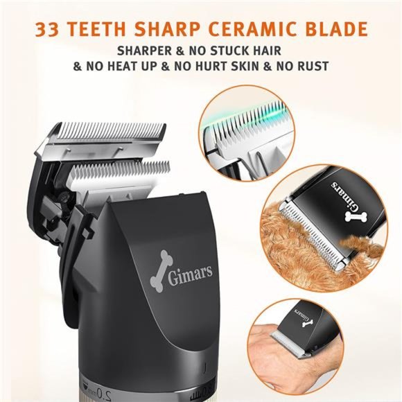 2in1 Cordless 3-Speed Dog Clippers with Small Paw Trimmer Blade, Low Noise Quiet - Picture 2 of 6
